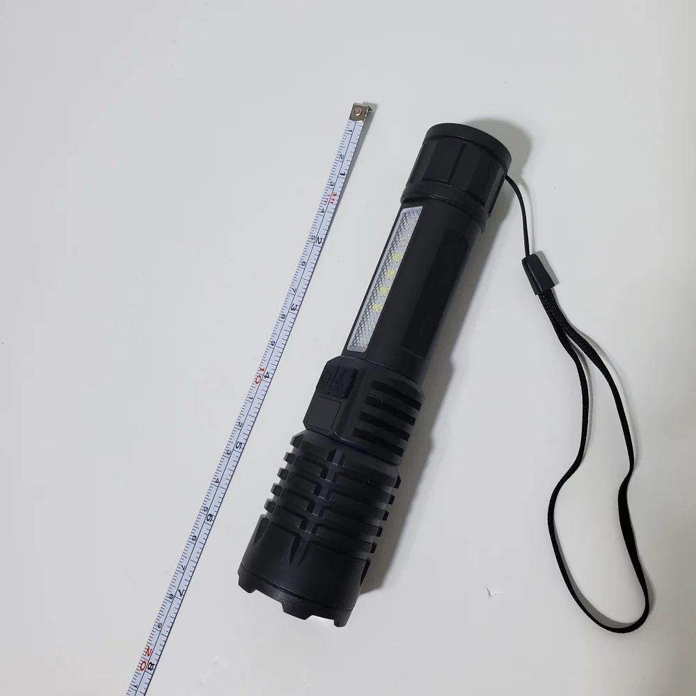 Rechargeable LED Multi-Function Zoom Digital Flashlight Side Work Outdoor Light